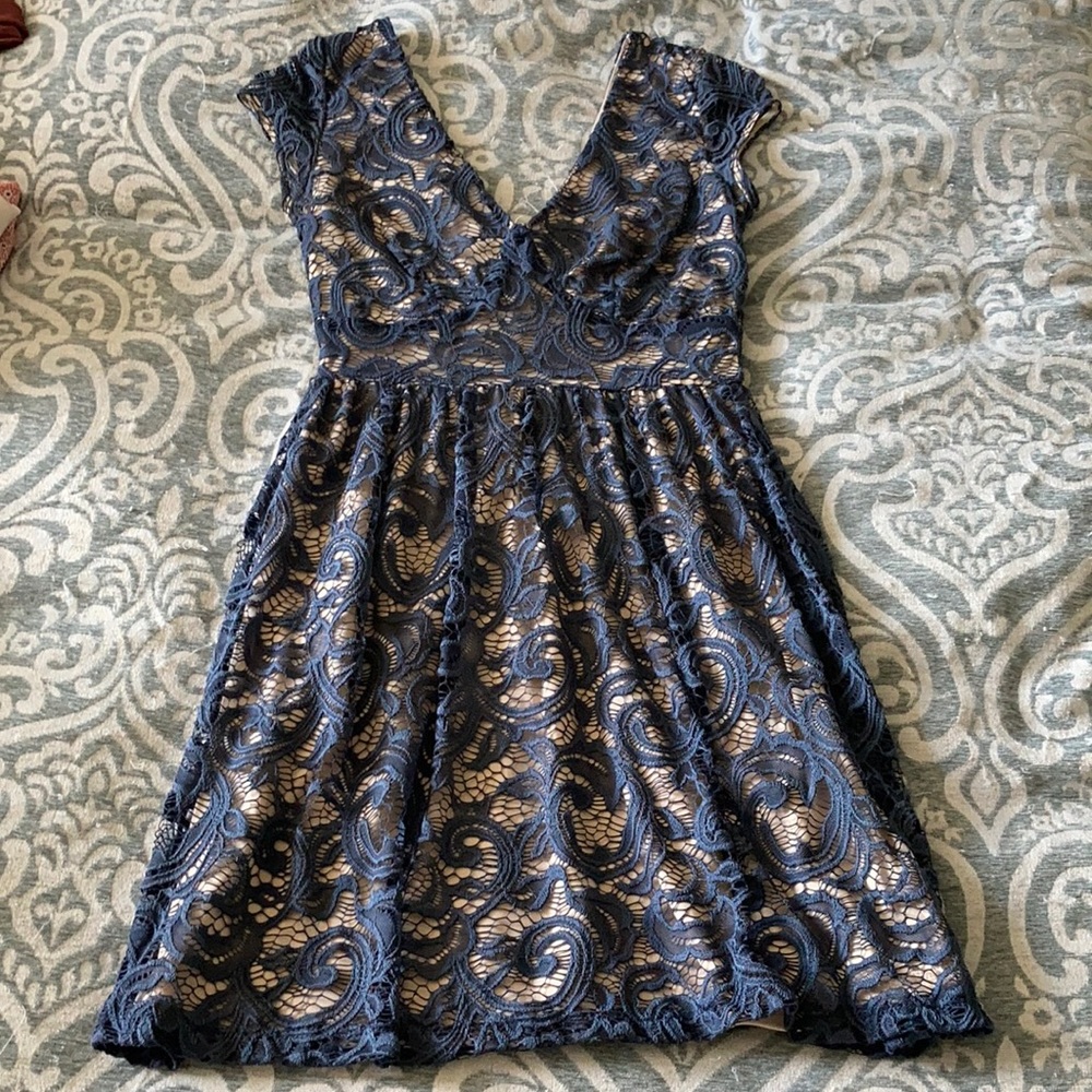 Blue lace dress